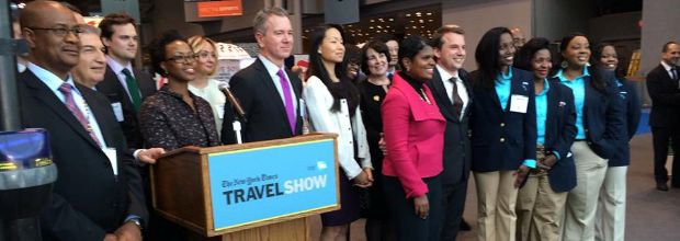 Opening ceremony at the New York Times Travel Show on Friday, February 28, 2014.
